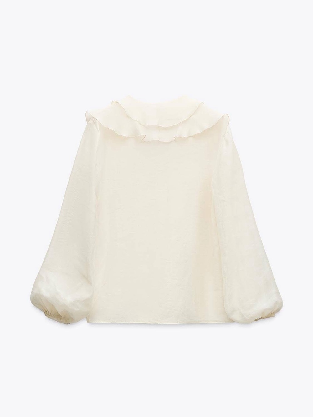 Zara Collection Ruffled Ivory Blouse S - Picture 3 of 4